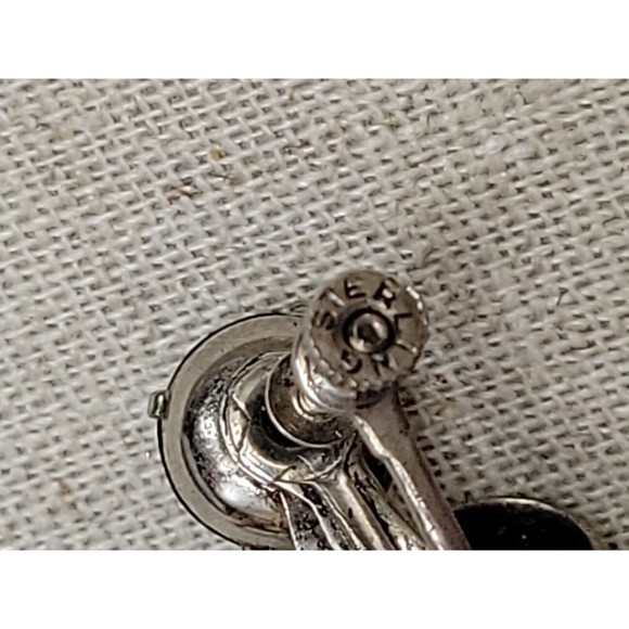 Vintage Sterling Purple Rhinestone Flower Bow Ribbon Brooch Pin Earring Set - Picture 6 of 8